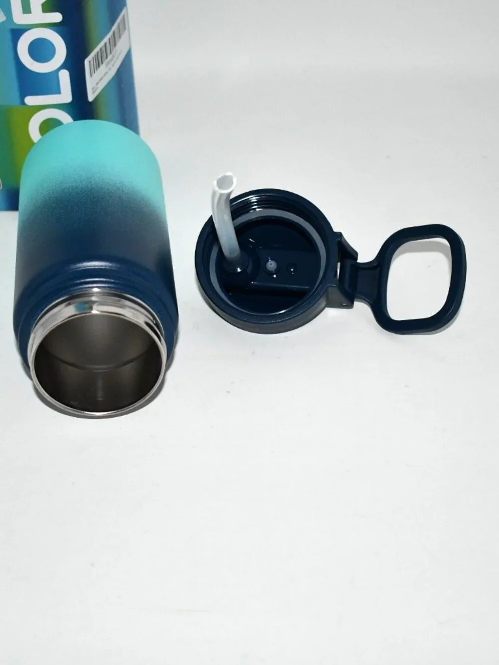 SAPVRIT 12 oz Kids Stainless Steel Insulated Water Bottle w/ Straw Blue/ Green,_3